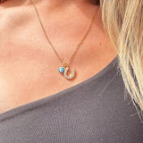 Evil Eye & Diamond Horseshoe Necklace