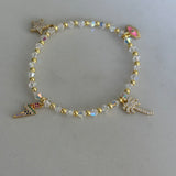 Charm Bracelet: Star, Lightning Bolt, Palm, evil eye